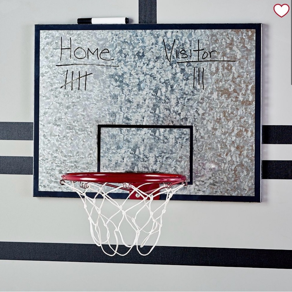Pottery Barn Teen Galvanized Metal Basketball Hoop Wall Decor